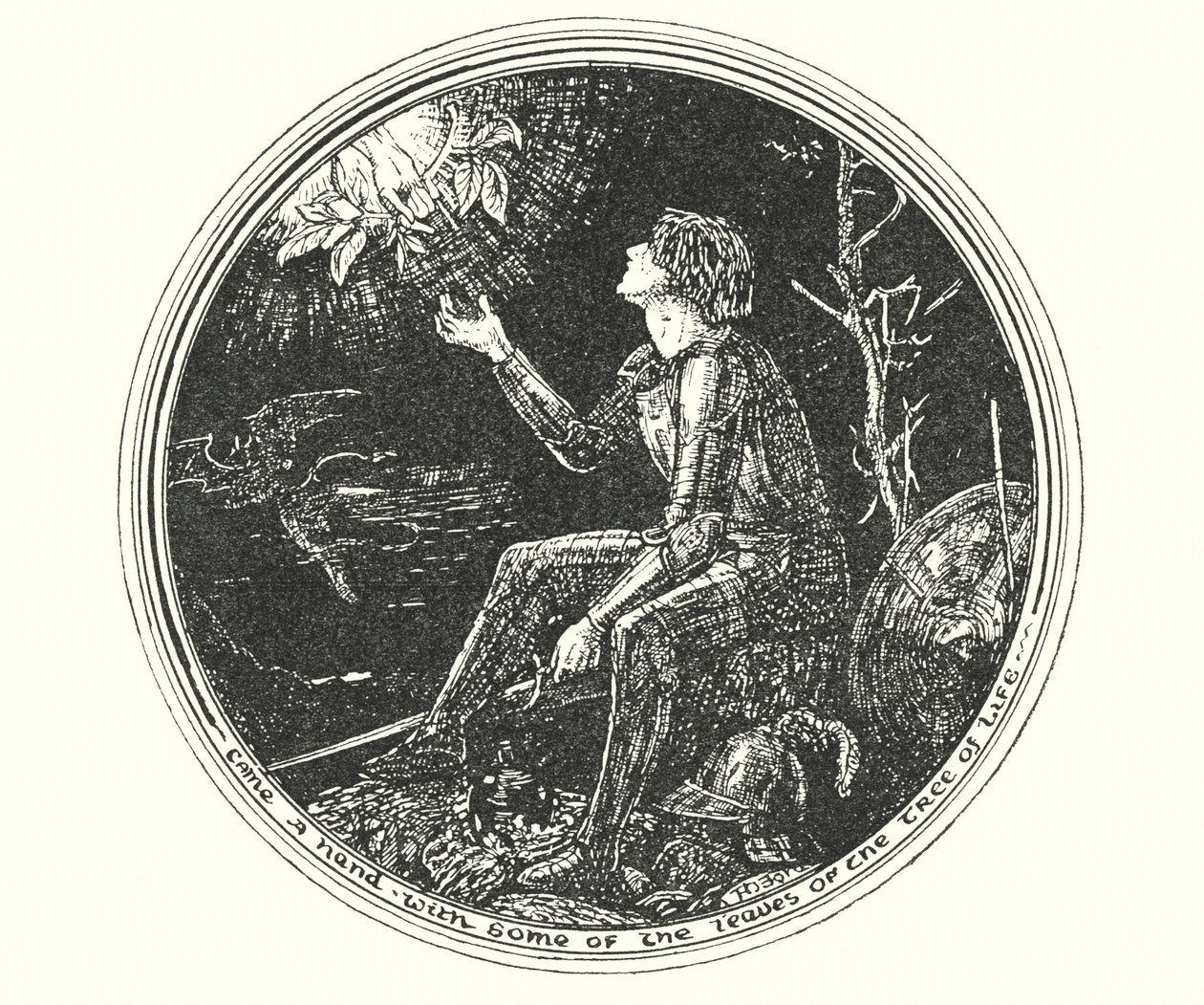 Ilustração para O Progresso do Peregrino de John Bunyan (litografia) de Henry Justice Ford