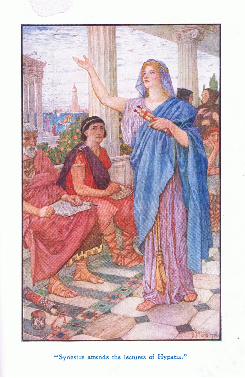 Synesius assiste às palestras de Hypatia, 1912 de Henry Justice Ford