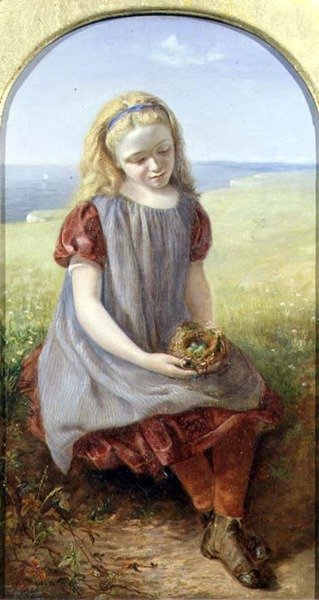 Rapariga com Ninho de Pássaro de Henry Larpent Roberts