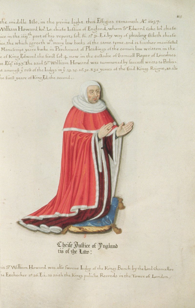 Sir William Howard (d.1308) (tinta e folha de ouro em pergaminho) de Henry Lilly