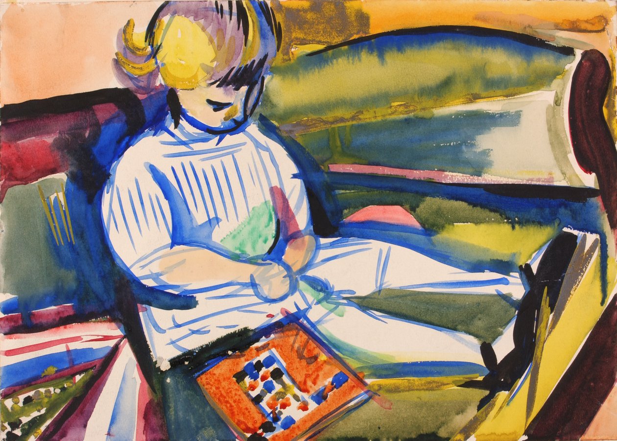 Criança no sofá, ca. 1914-1918. de Henry Lyman Saÿen