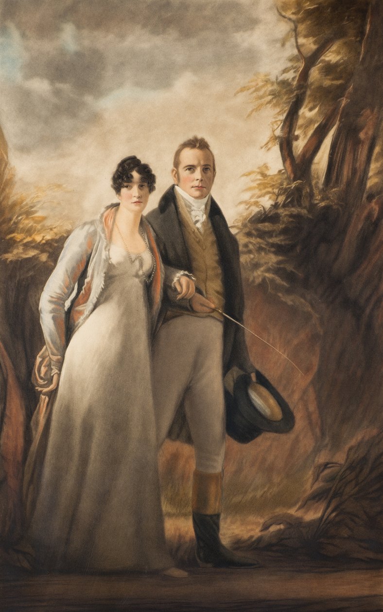 Sr e Sra Campbell de Kailzie (mezzotint) de Henry Macbeth Raeburn