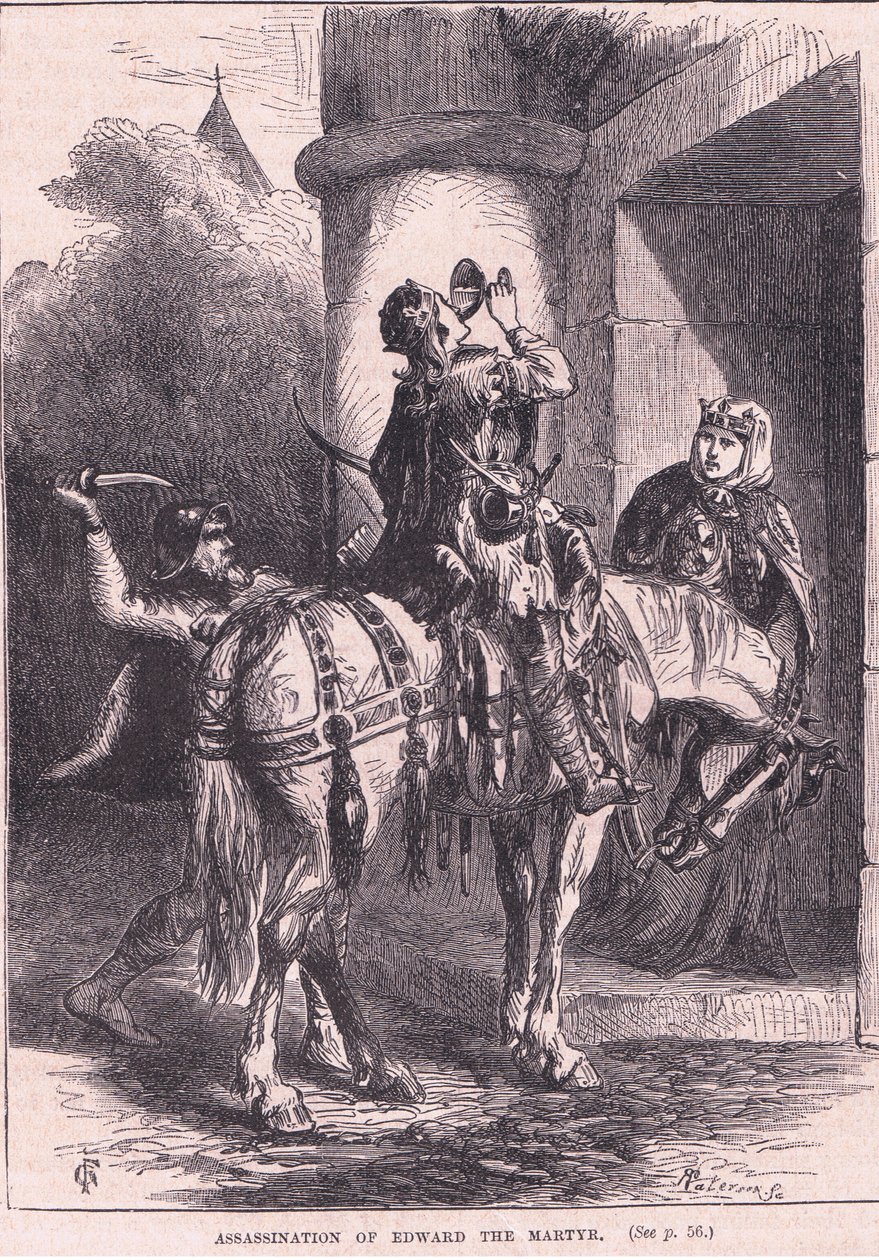 Assassinato de Eduardo, o mártir, AD 979 de Henry Marriott Paget