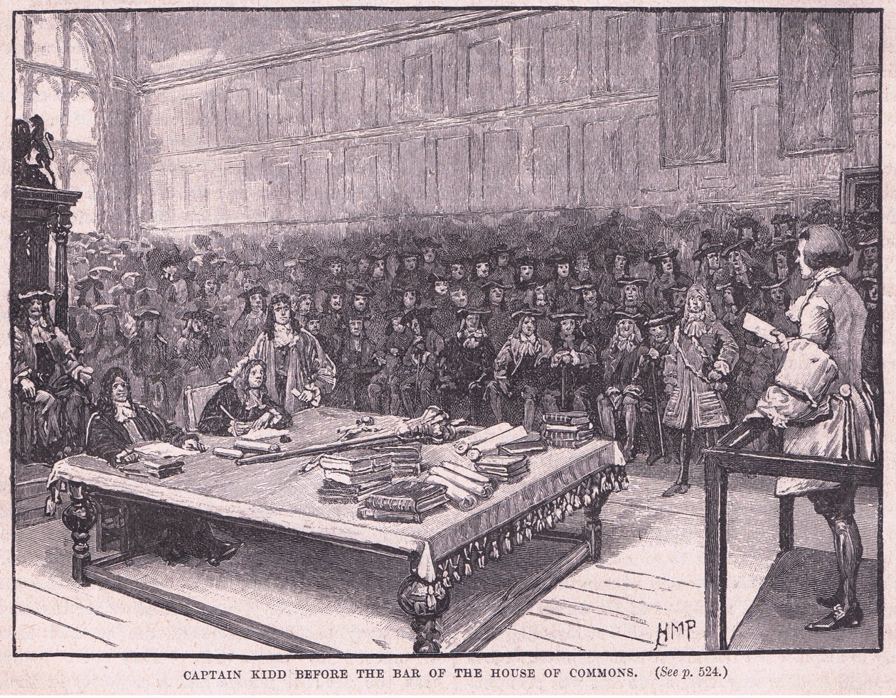 Capitão Kidd antes do bar da Câmara dos Comuns AD 1701 de Henry Marriott Paget