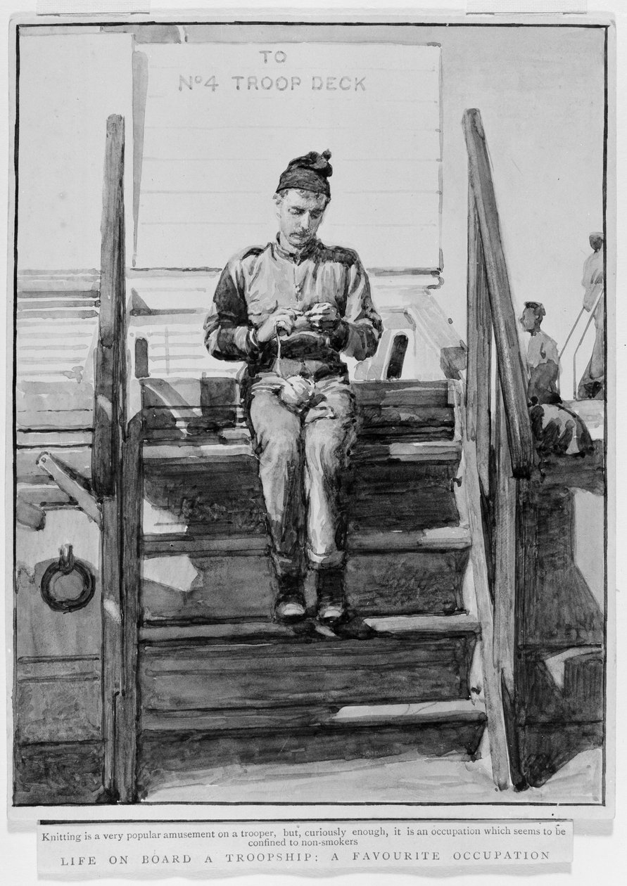 Vida a bordo de um Troopship: uma ocupação favorita, 1899 de Henry Marriott Paget