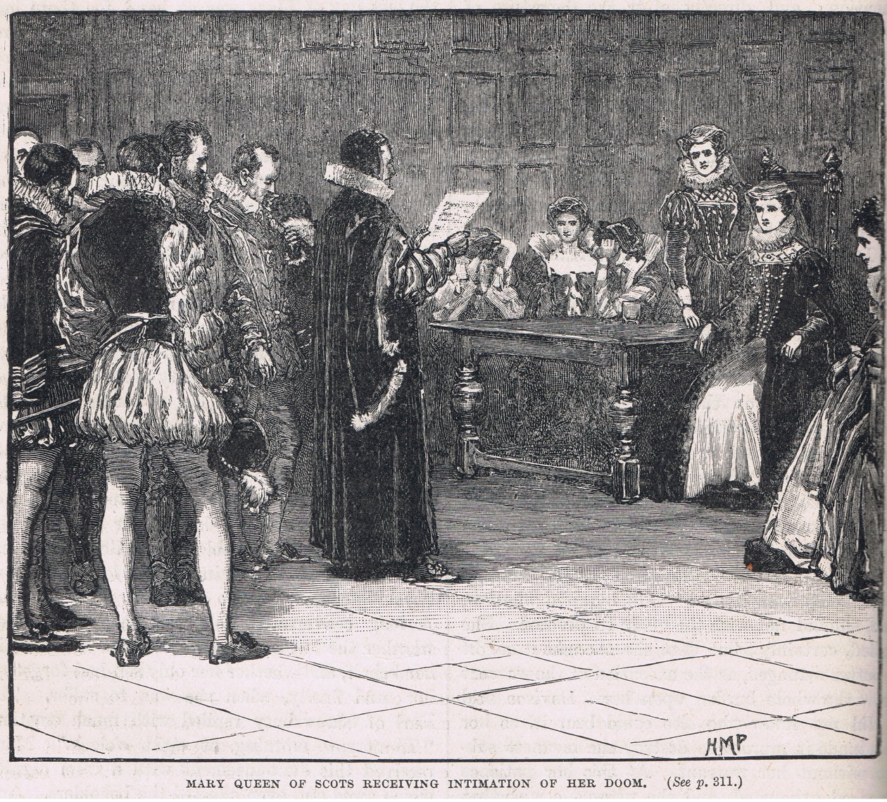 Mary Queen of Scots recebendo insinuação de sua desgraça de Henry Marriott Paget