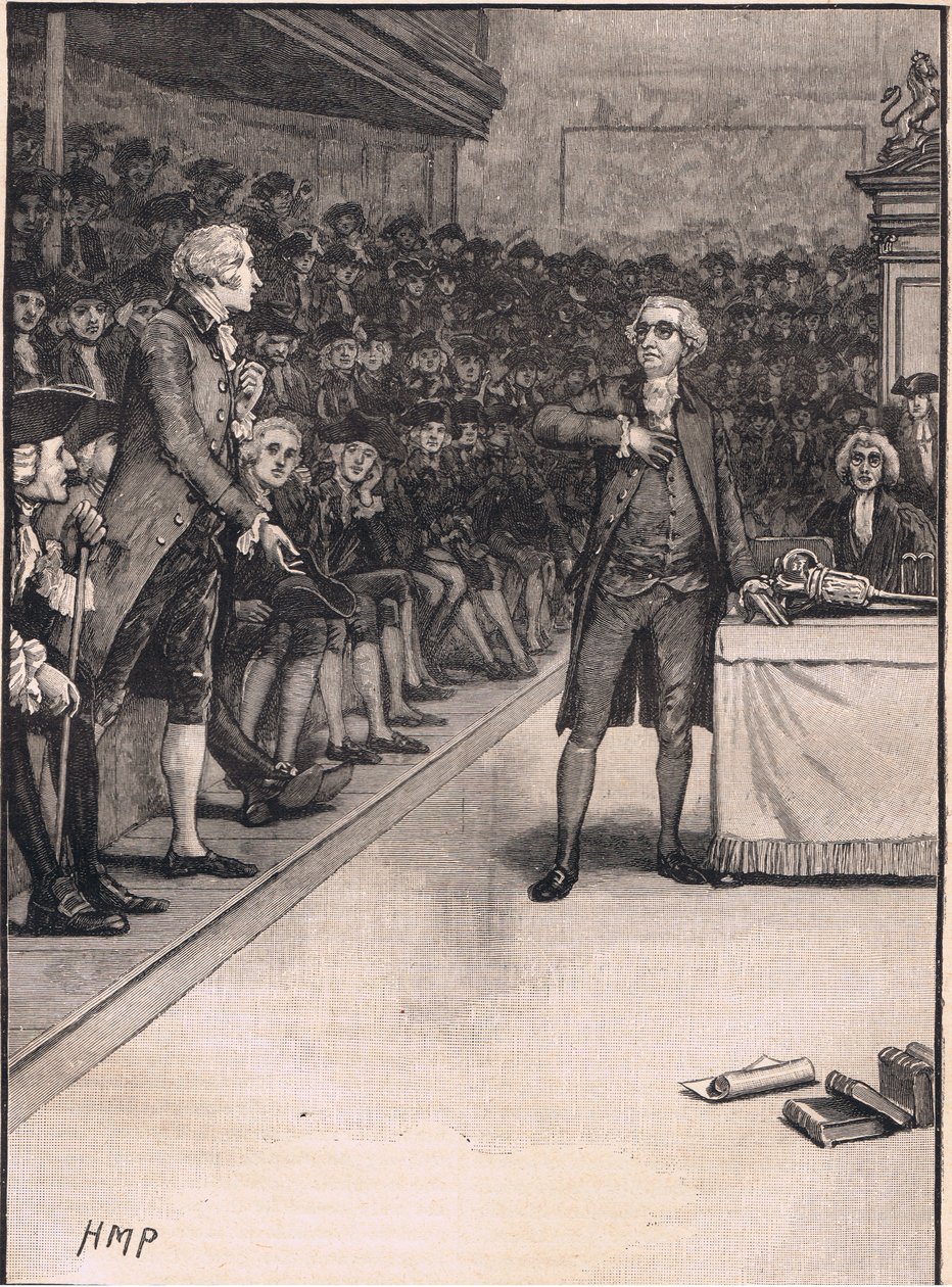 Cena nas Casas dos Comuns: violação entre Burke e Fox AD 1791 de Henry Marriott Paget