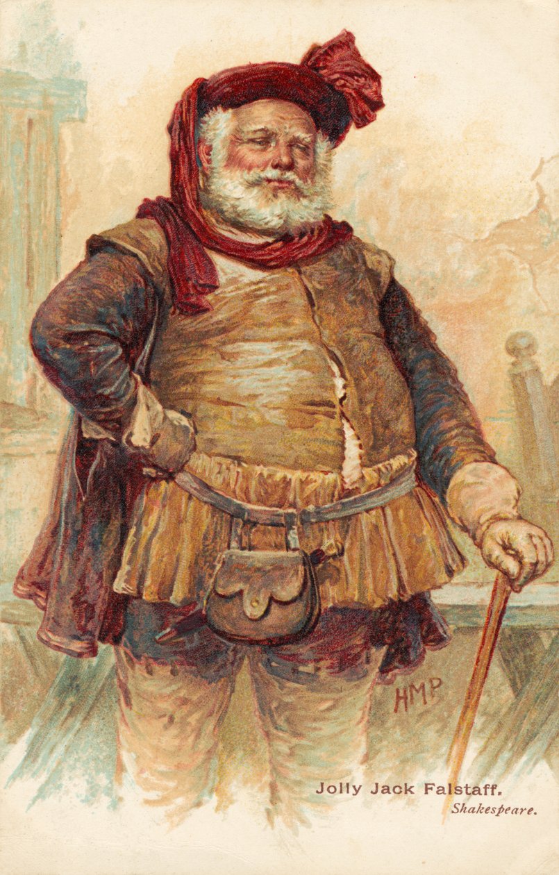 A personagem cómica de William Shakespeare, Sir John Falstaff (impressão) de Henry Marriott Paget