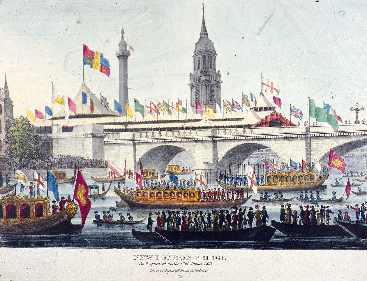 Ponte de Londres nova, Londres, 1831 de Henry Matthews
