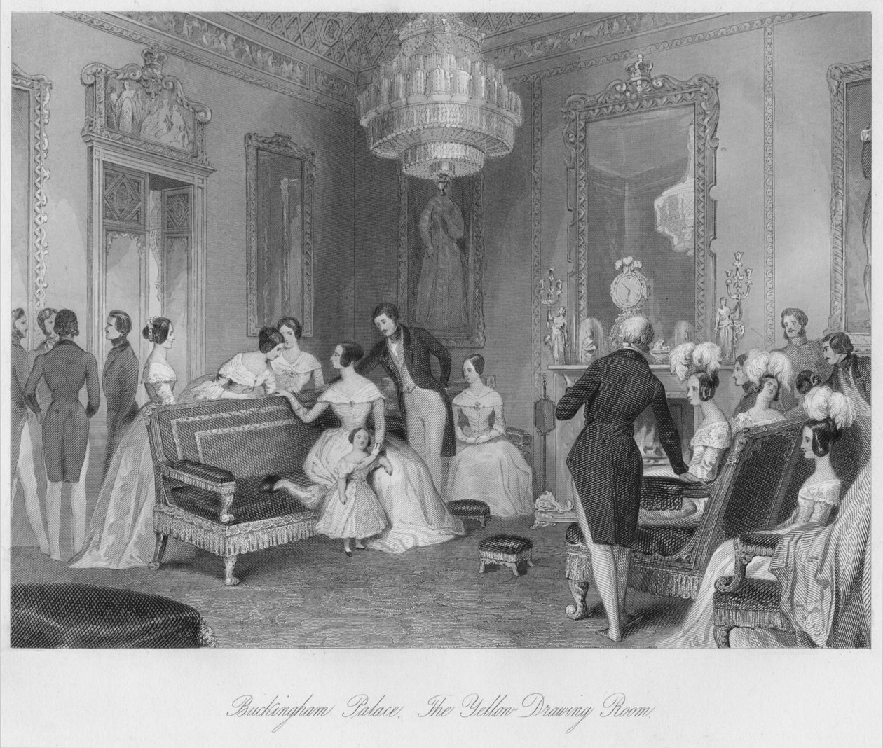 Palácio de Buckingham. A sala de estar amarela, c1841 de Henry Melville