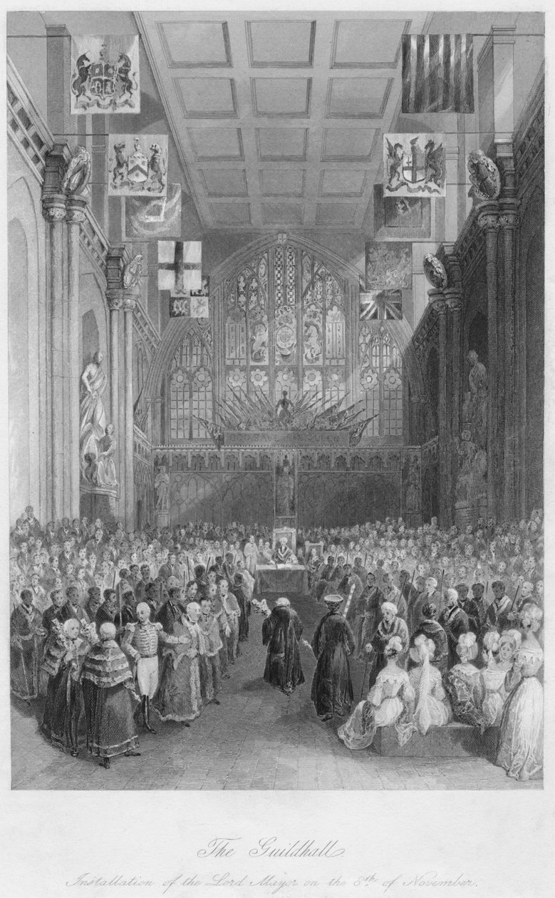 O Guildhall. Instalação do Lord Mayor em 8 de novembro de c41 de Henry Melville