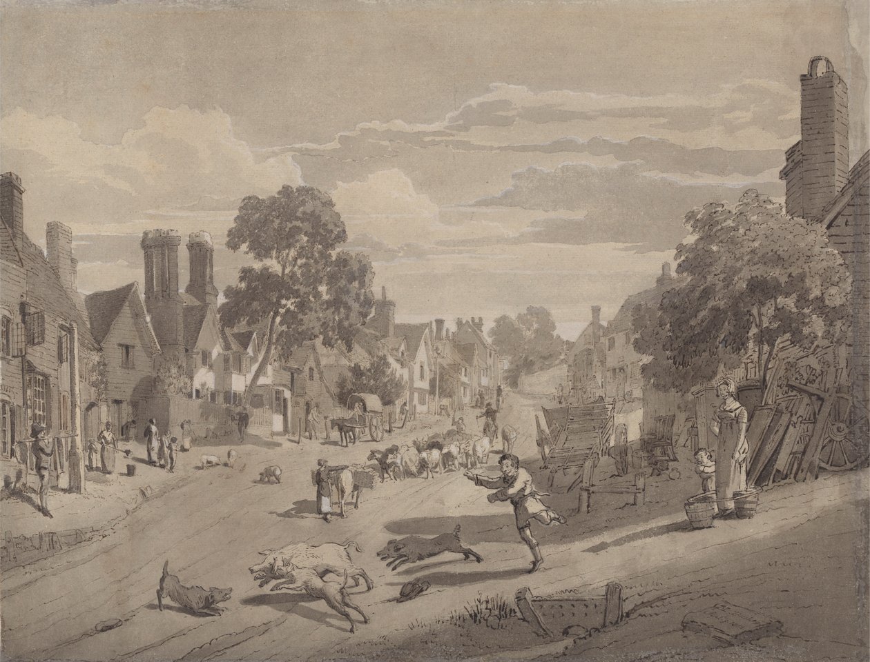 High Street em Bushey, Hertfordshire de Henry Monro