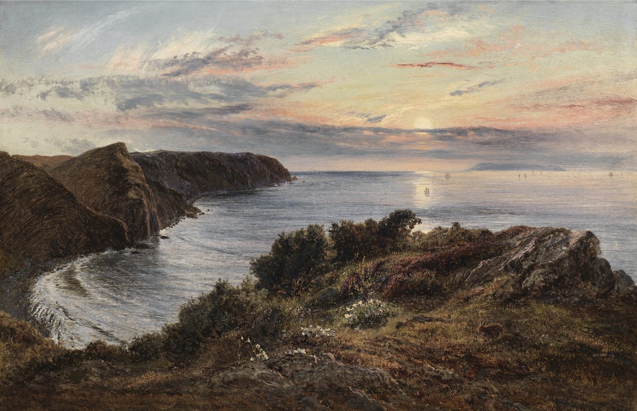 Do outro lado da baía de Shipload até a ilha de Lundy, Devon do Norte, 1859 de Henry Moore