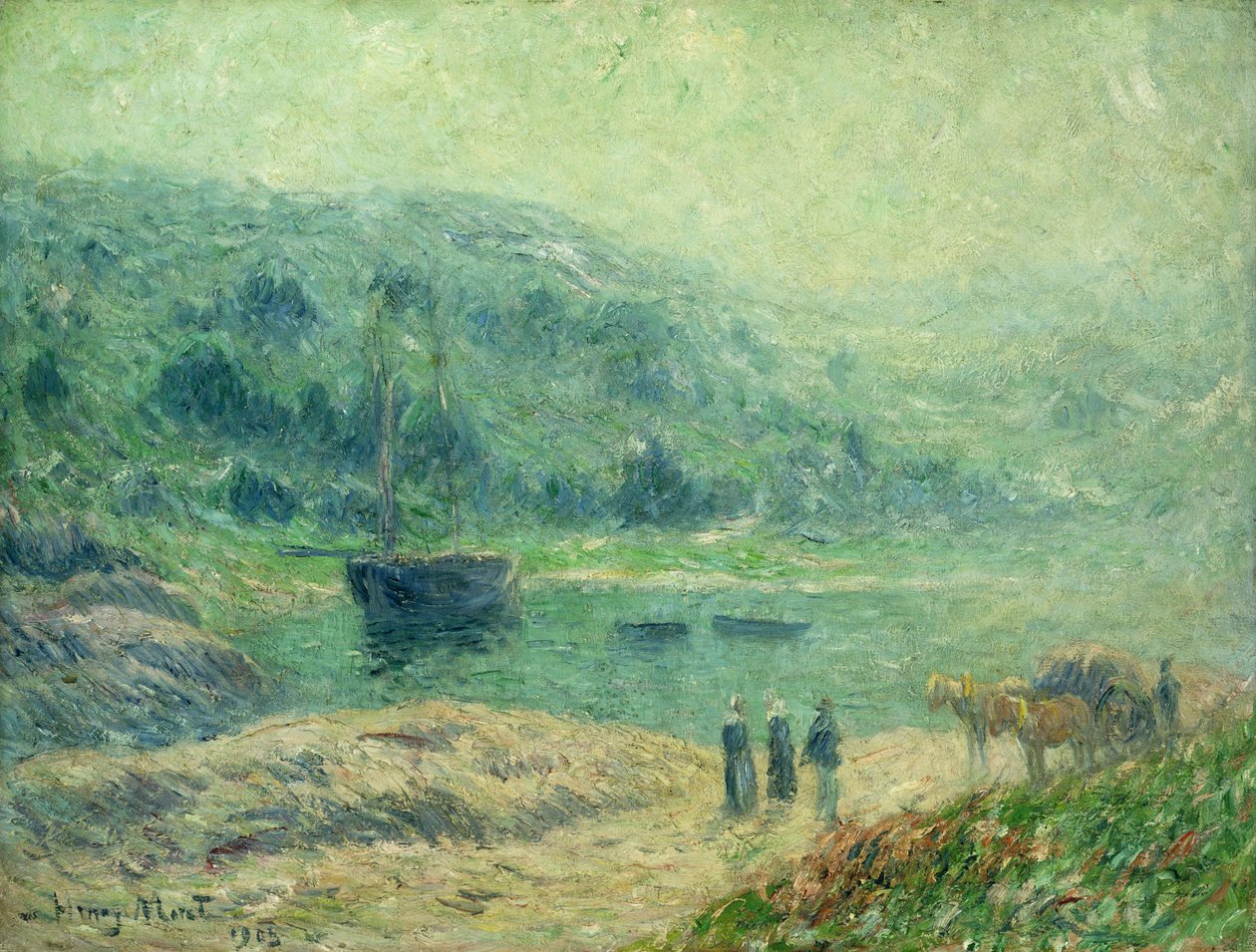 Uma enseada na Bretanha; Enseada em Bretanha, 1903 de Henry Moret