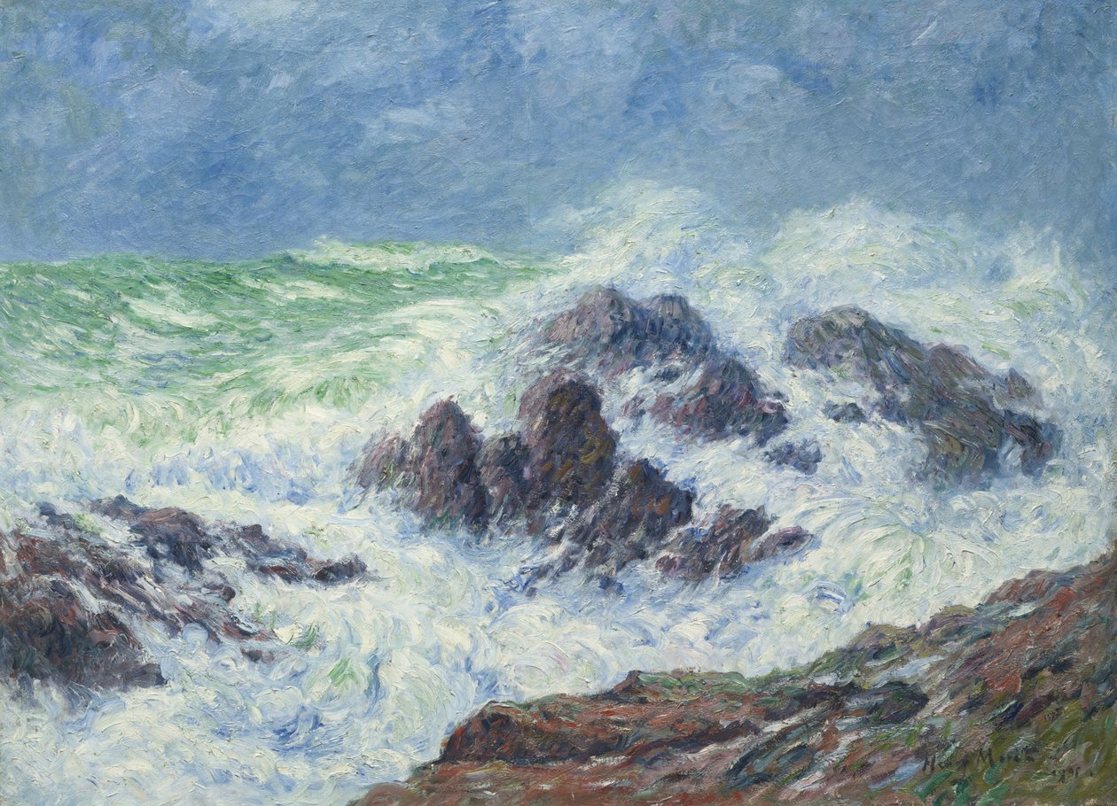 Tempo pesado em Saint Grenoble, Pointe de Penmarch, 1905 de Henry Moret