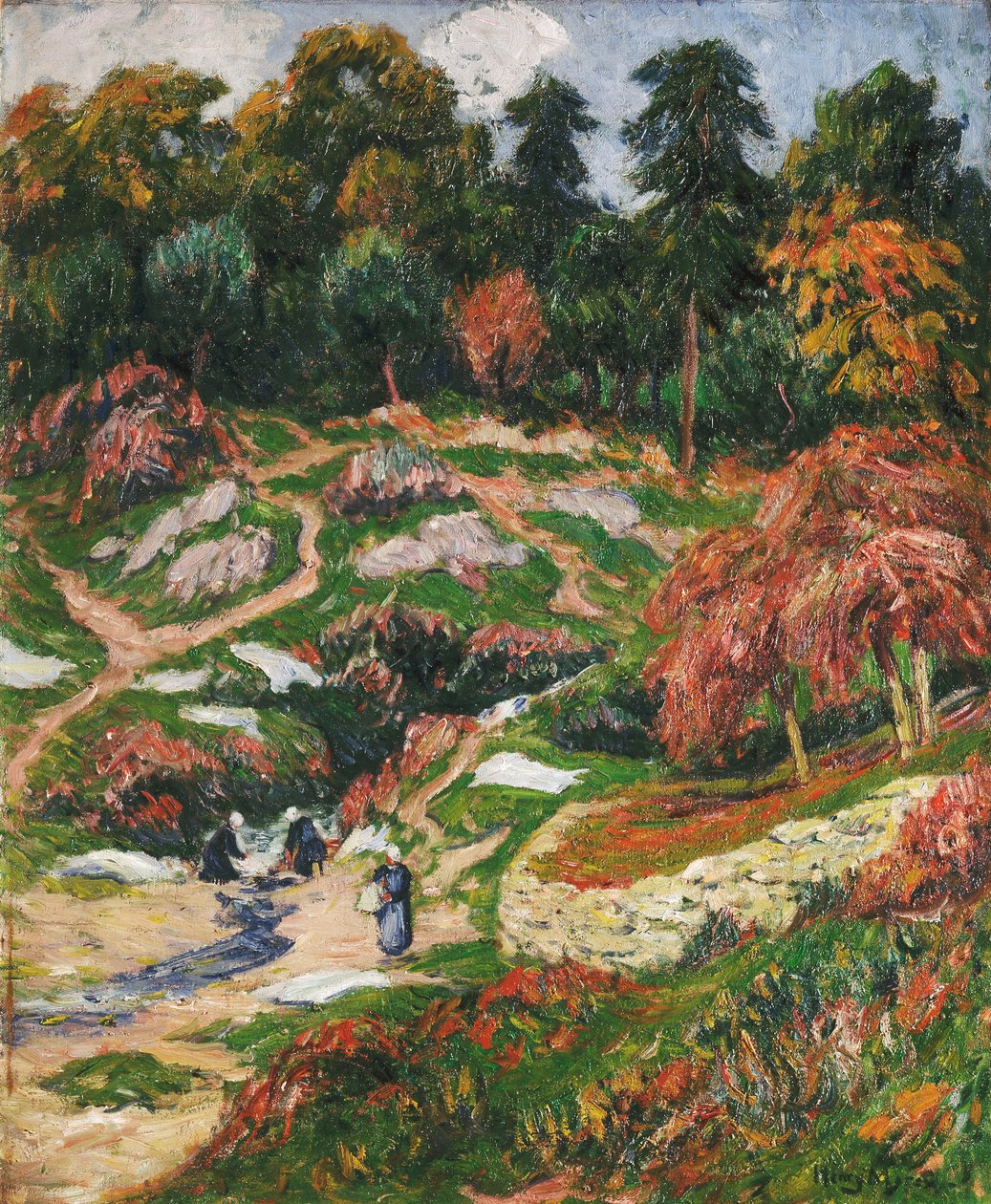 A lavanderia em Doelan, Finistere; Le Levoir a Doelan, Finistere, de Henry Moret