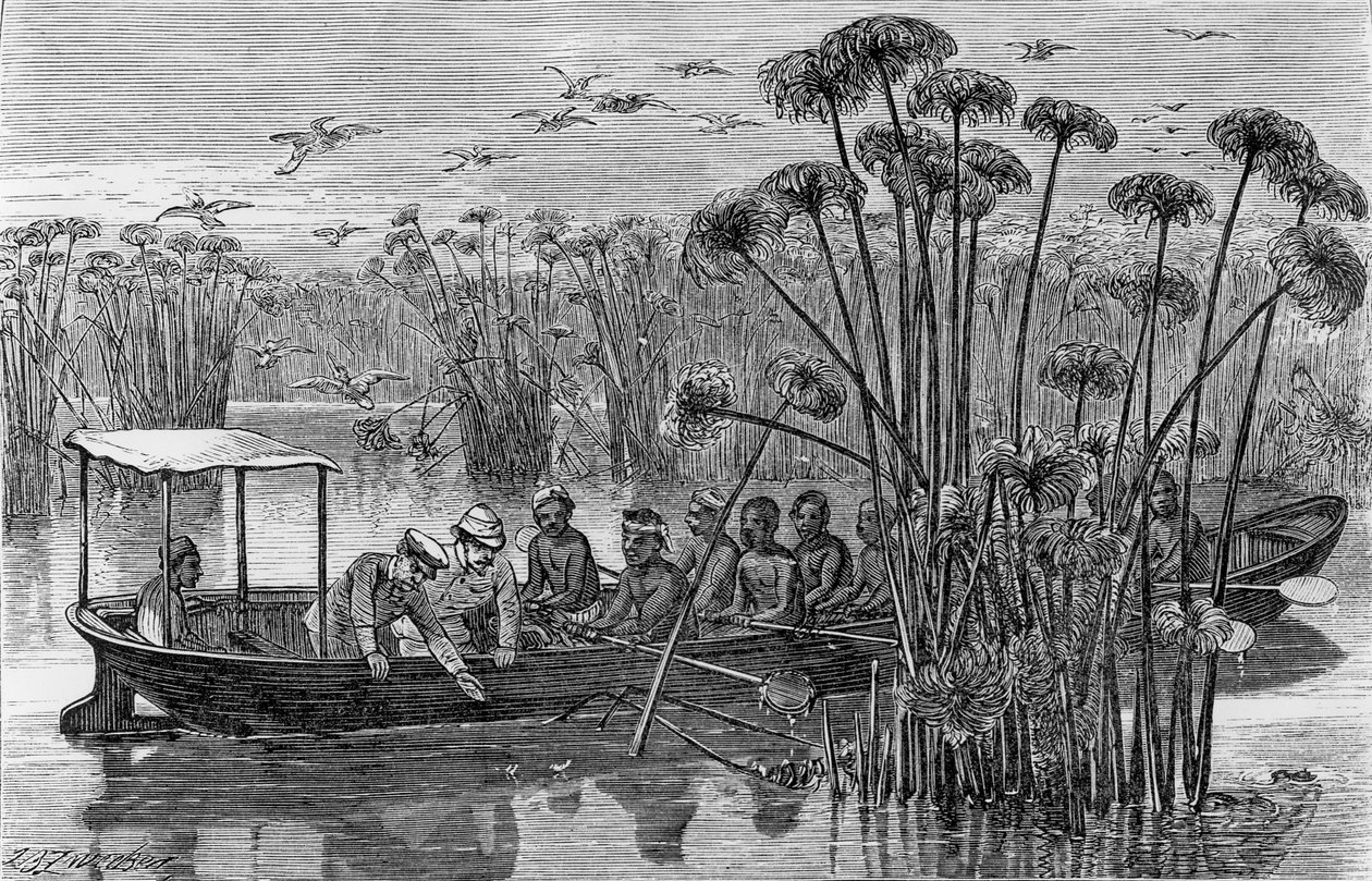 Na Boca dos Rusizi, de &39;Como encontrei Livingstone; Viagens, aventuras e descobertas na África Central &39;, 1867 de Henry Morton Stanley
