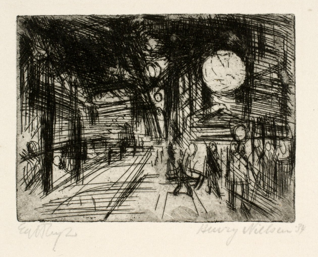 Cena de rua, noite de verão de Henry Nielsen
