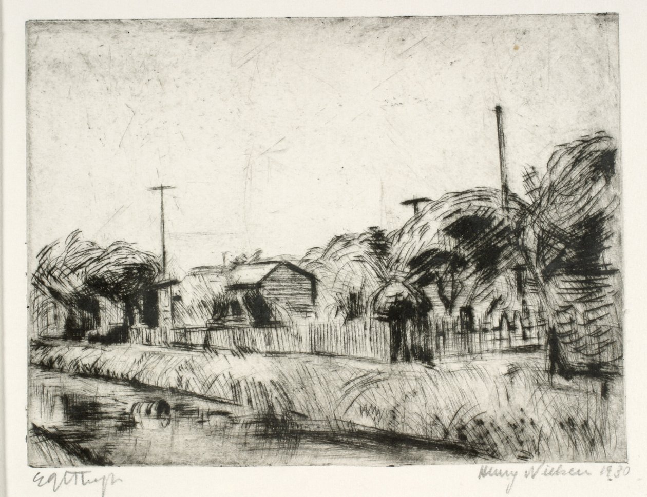 Jardins da colônia pelo canal de Henry Nielsen