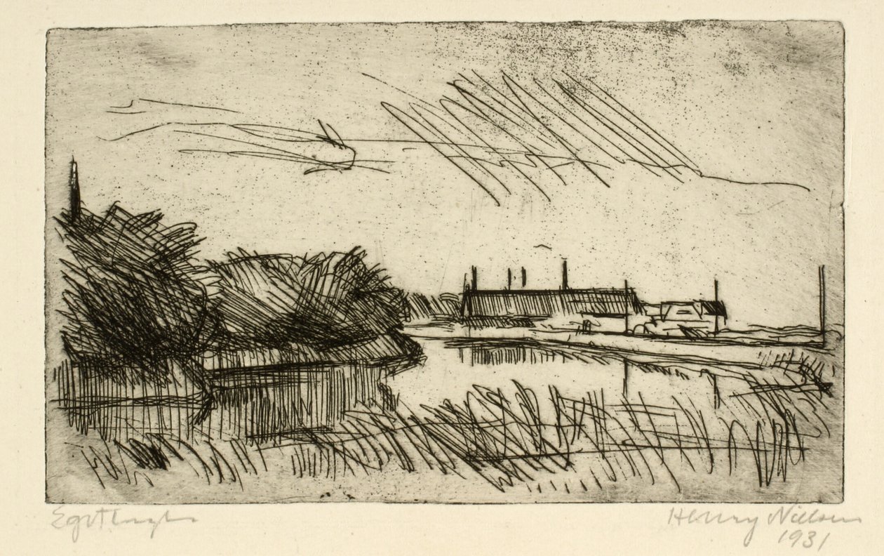 Paisagem com córregos e casas de Henry Nielsen