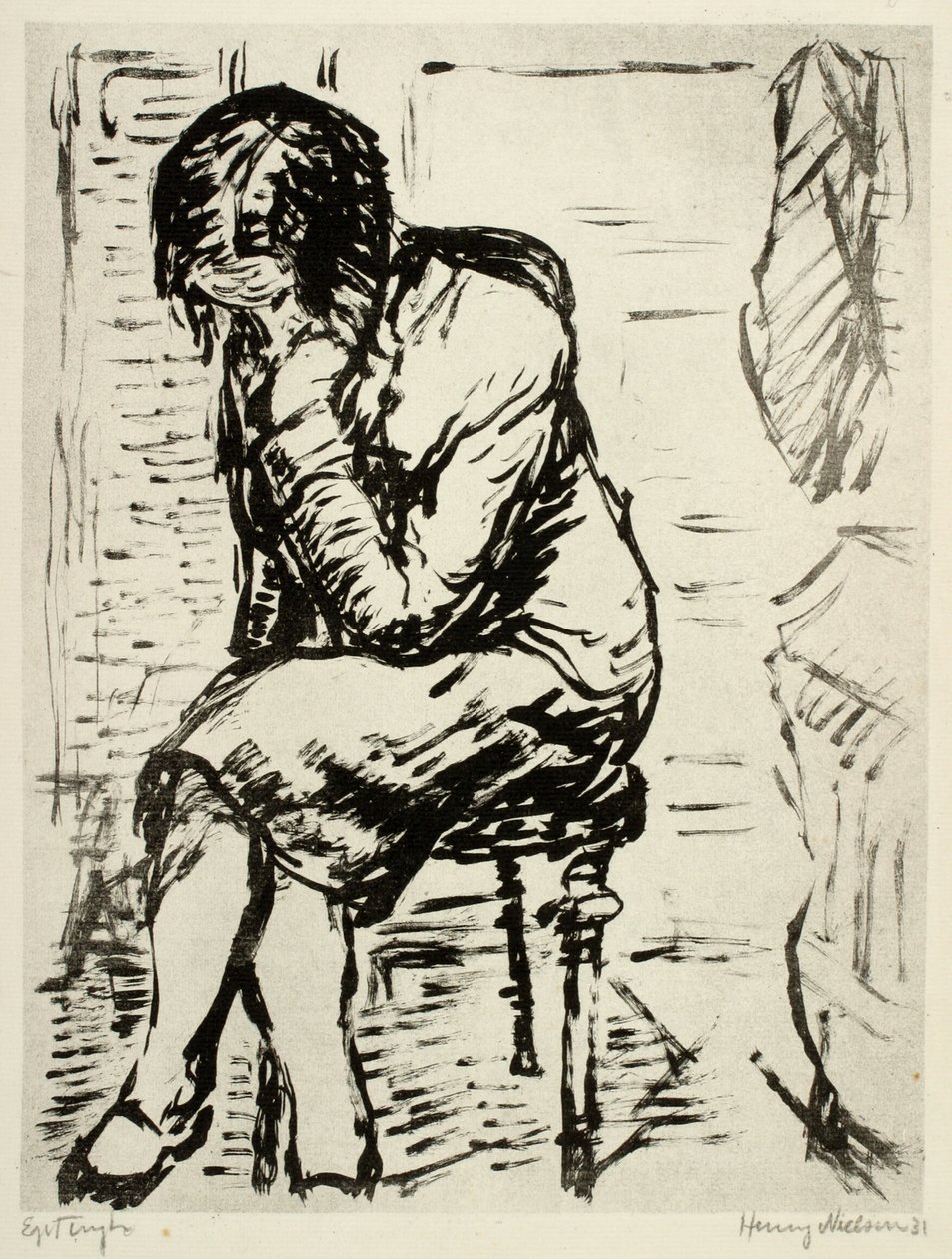 Retrato da irmã do artista Ella Wahlgreen Nielsen de Henry Nielsen