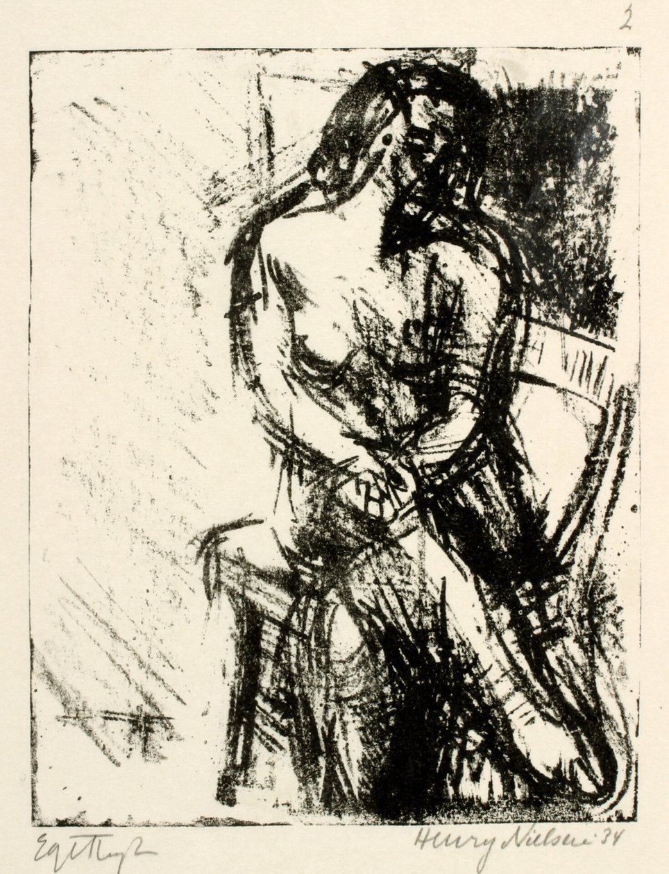 Modelo feminino sentado de Henry Nielsen