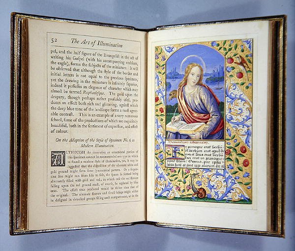 Página representando um retrato de São João, da arte da iluminação e pintura Missal, Londres 1849 (wc & guache sobre papel) (ver 266779 para detalhes) de Henry Noel Humphreys