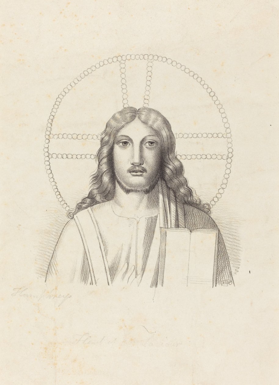 Cabeça de Nosso Salvador, de "Roma Subterranea" de Arringhi de Henry Noel Humphreys after John Flaxman