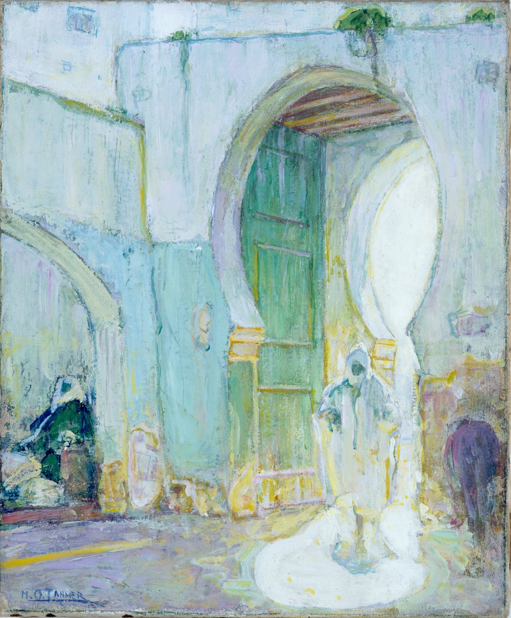 Porta de entrada, Tânger, c.1912 (óleo sobre tela) de Henry Ossawa Tanner