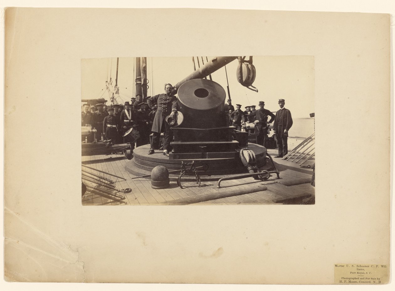 Morteiro [na] escuna americana C.P. Williams, Port Royal, S.C. de Henry P. Moore