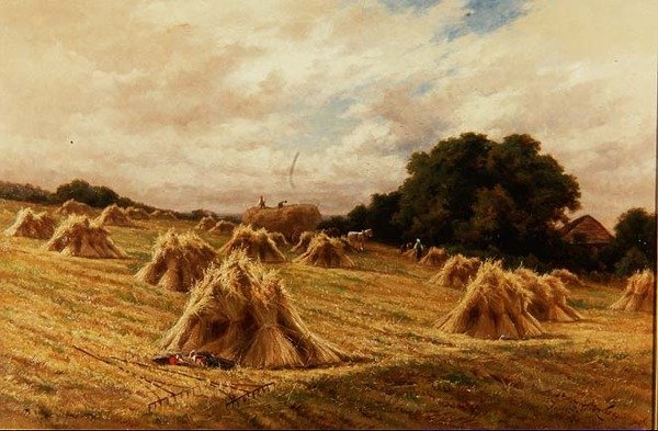 Um Surrey Cornfield, perto de Reigate de Henry Parker