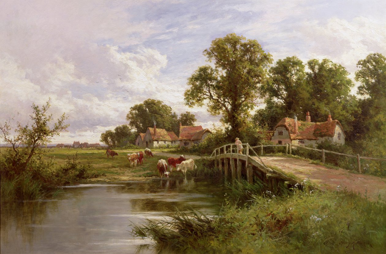 No Tamisa, perto de Marlow (óleo sobre tela) de Henry Parker
