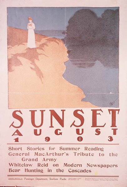 Ilustração da capa da revista Sunset, agosto de 1903 (color litho) de Henry Patrick Raleigh