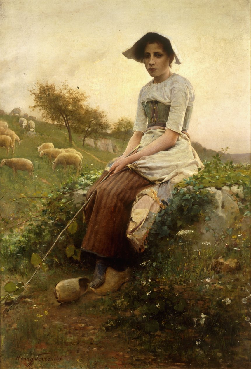 A Pastora (óleo sobre tela) de Henry Paul Perrault