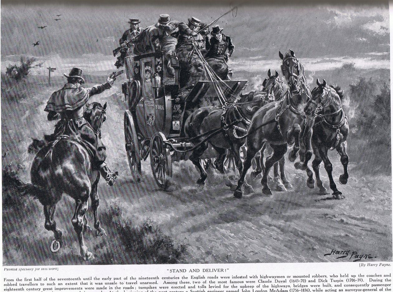 Stand and Deliver, ilustração da "História da nação britânica" de Hutchinson de Henry Payne
