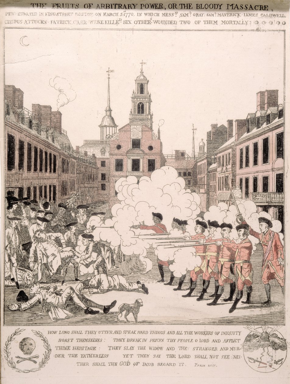 O massacre de Boston, 5 de março de 1770 de Henry Pelham