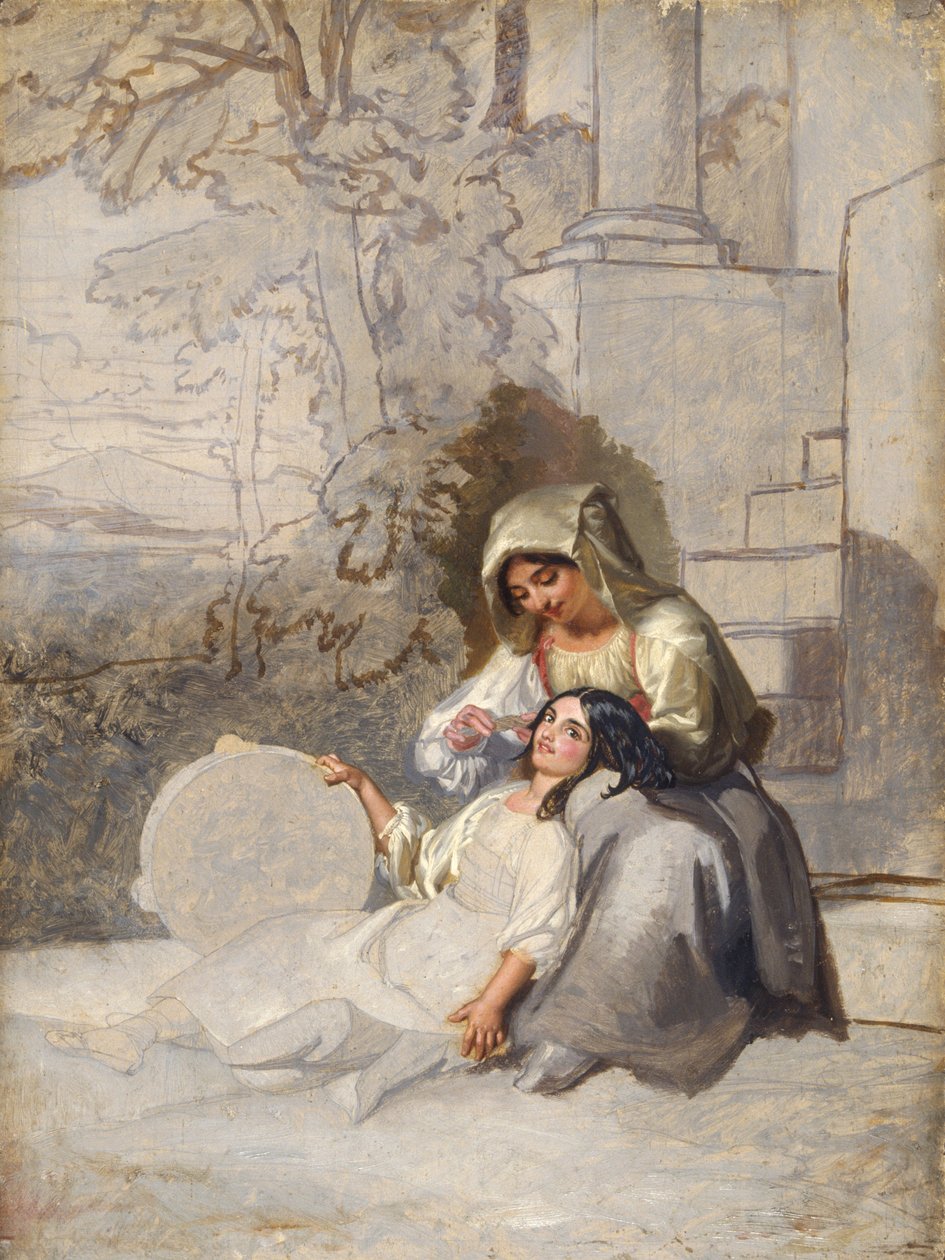 Camponeses italianos (óleo sobre tela) de Henry Penry Williams