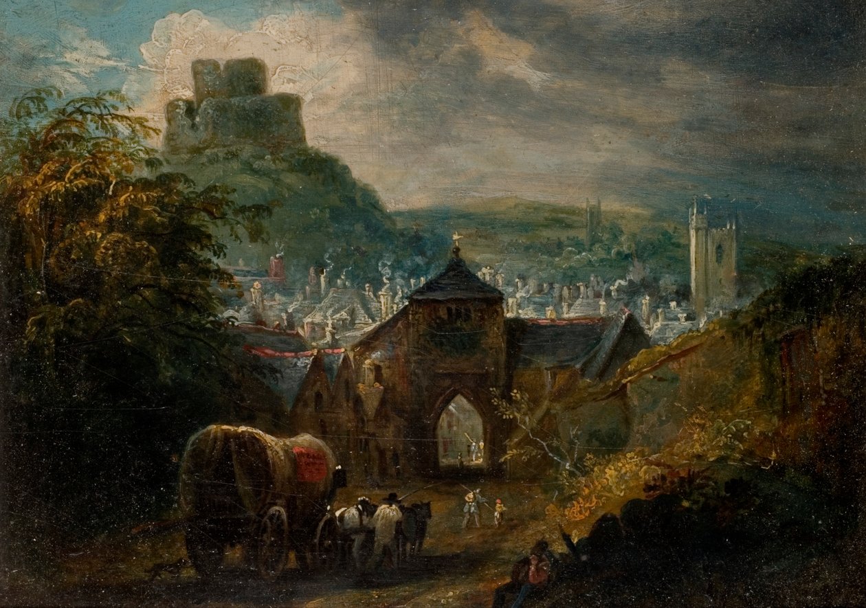 Glastonbury, Somerset (óleo a bordo) de Henry Perlee Parker