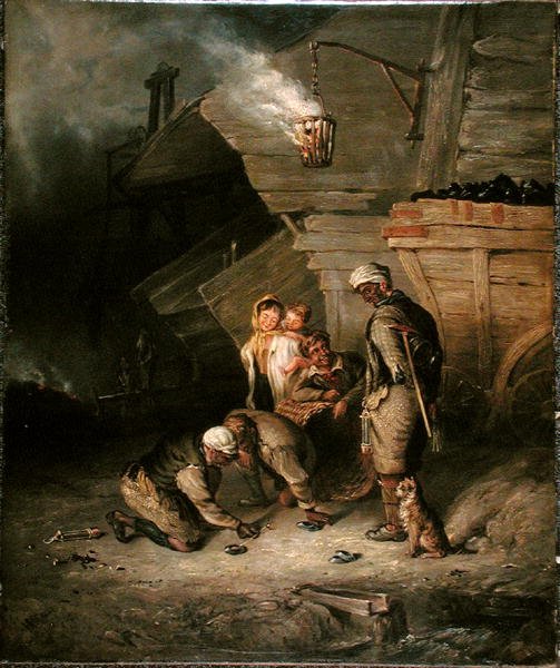 Pitmen Playing at Quoits (óleo sobre tela) de Henry Perlee Parker