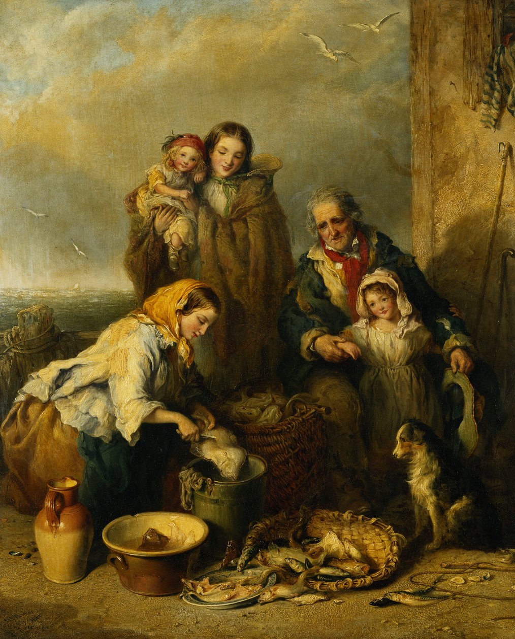A família dos pescadores, 1861 de Henry Perlee Parker