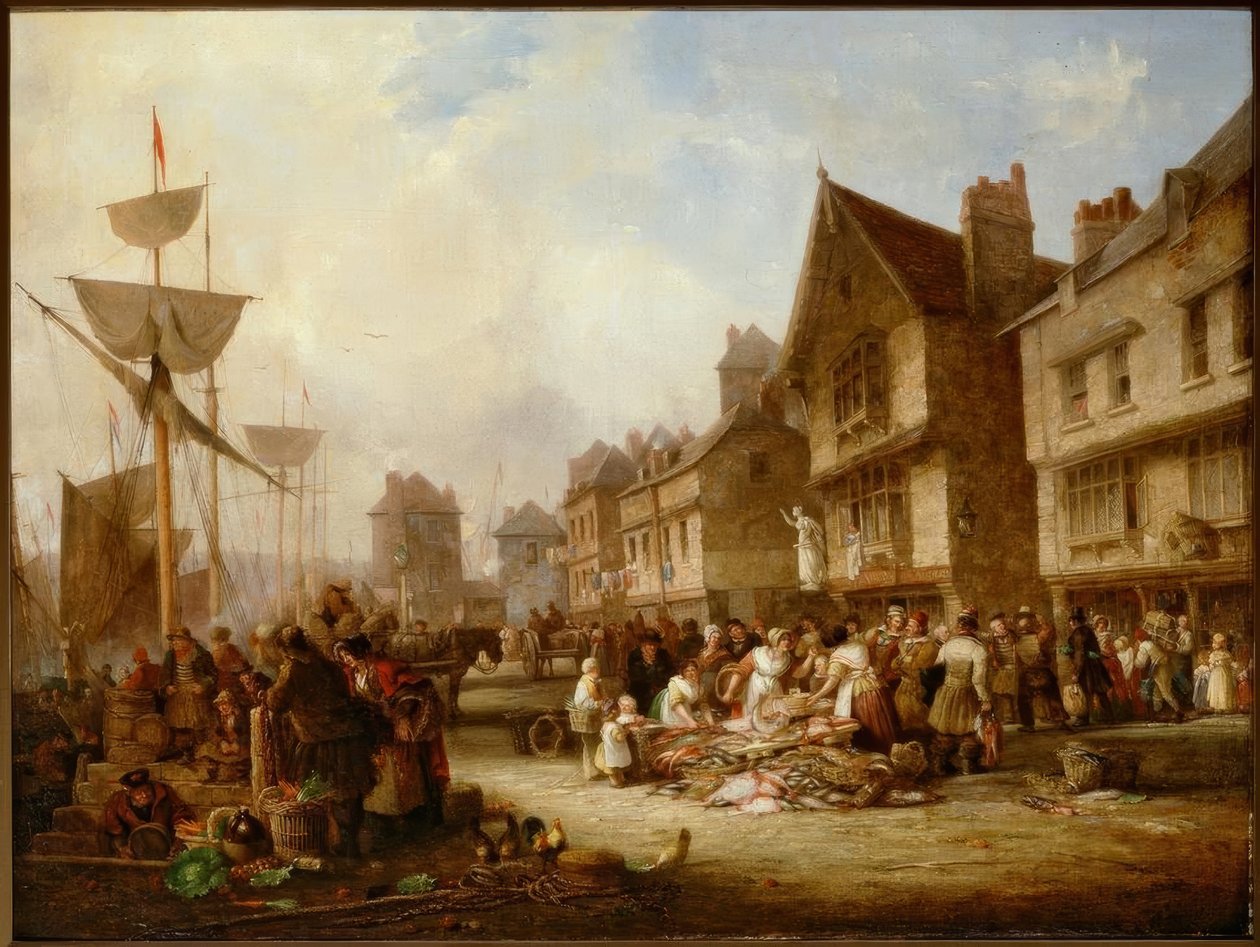 The Old Quayside, Newcastle de Henry Perlee Parker
