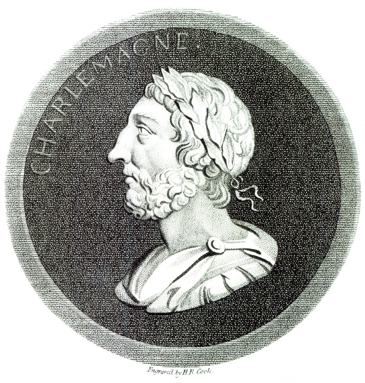 Retrato de Carlos Magno, de &39;A História do Declínio e Queda do Império Romano&39;, Vol. 4, pág. 121, de Edward Gibbon, 1808 de Henry R. Cook