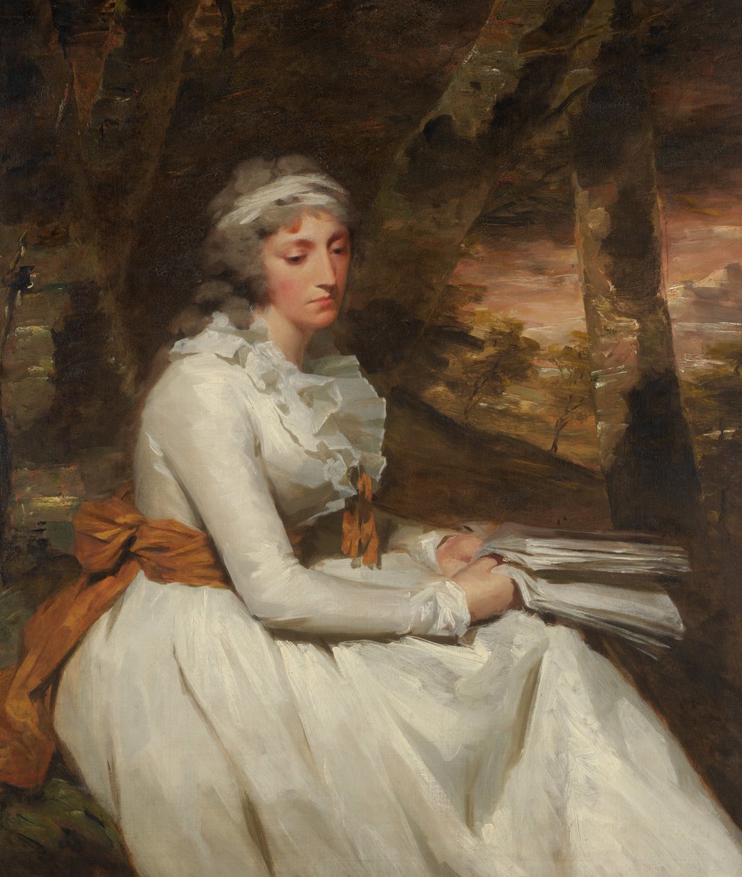 Sra. Richard Alexander Oswald Louisa Johnston, nascida por volta de 1760, morreu em 1797, ca. 1794 de Henry Raeburn