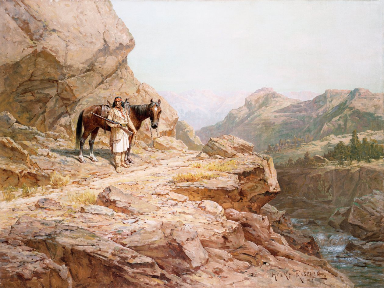 The Look Out (óleo sobre tela) de Henry Raschen