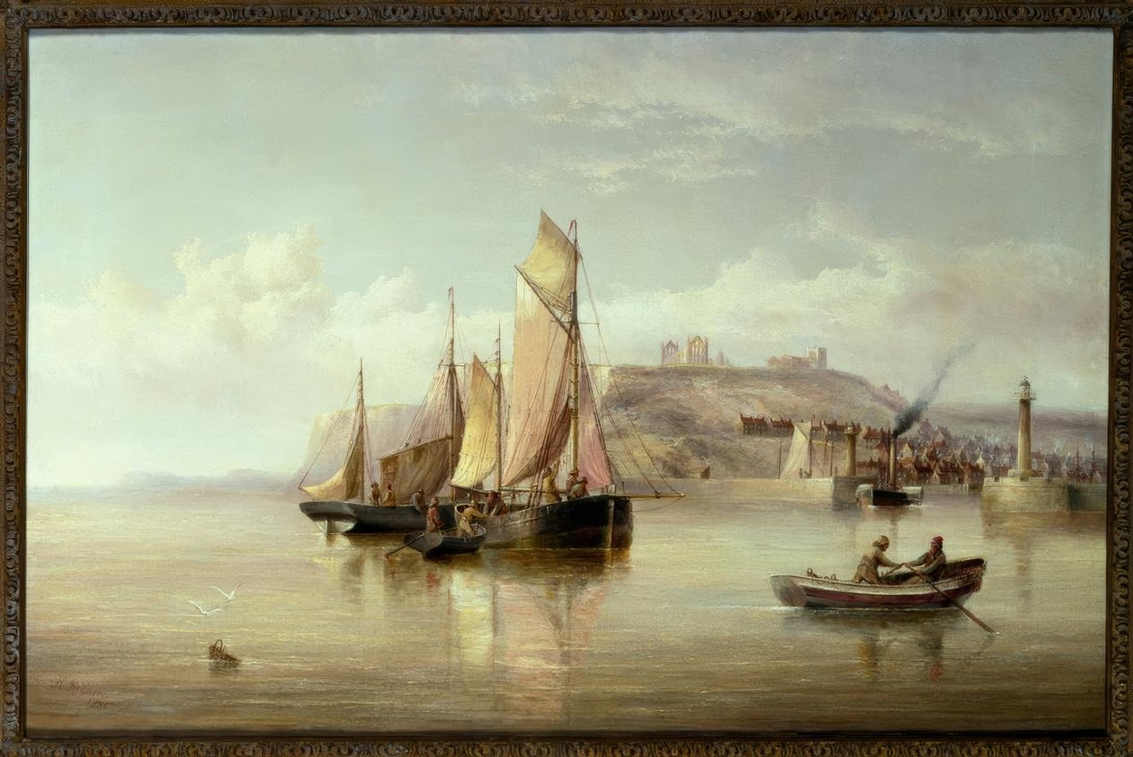 A entrada para o porto de Whitby de Henry Redmore