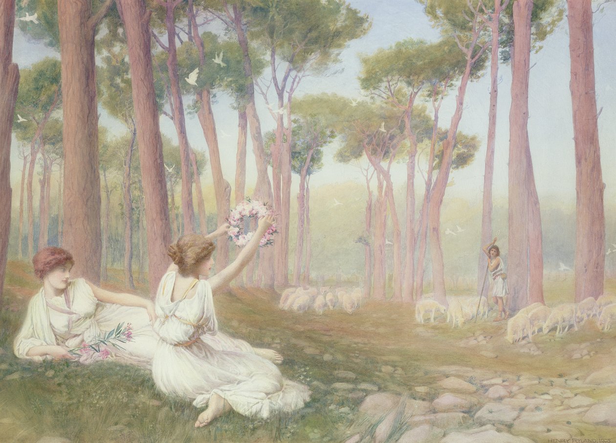 Afrodite oferecendo Helen para Paris, 1905 de Henry Ryland