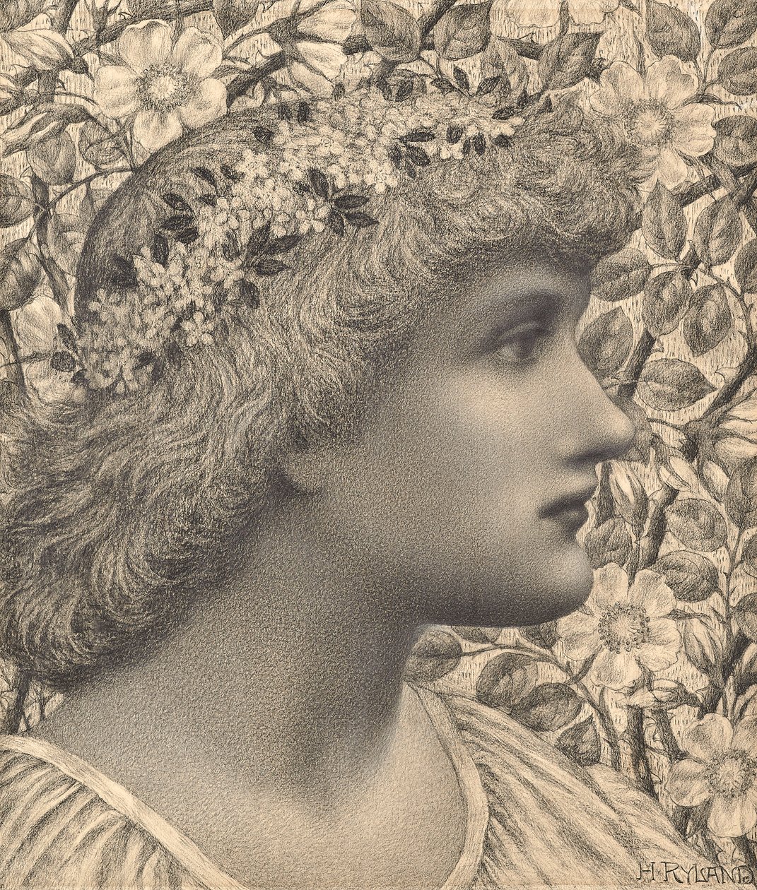 Florimel (lápis e giz sobre papel) de Henry Ryland