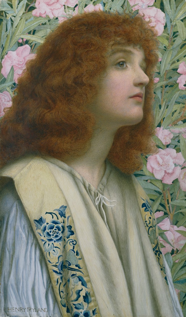 Oleandro (guache e aguarela sobre cartão) de Henry Ryland
