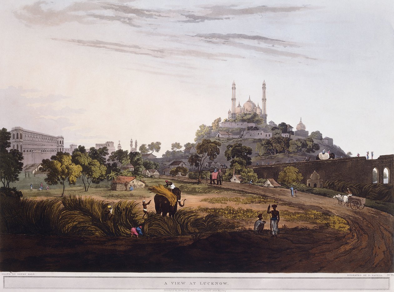 Uma vista em Lucknow, 1824 de Henry Salt