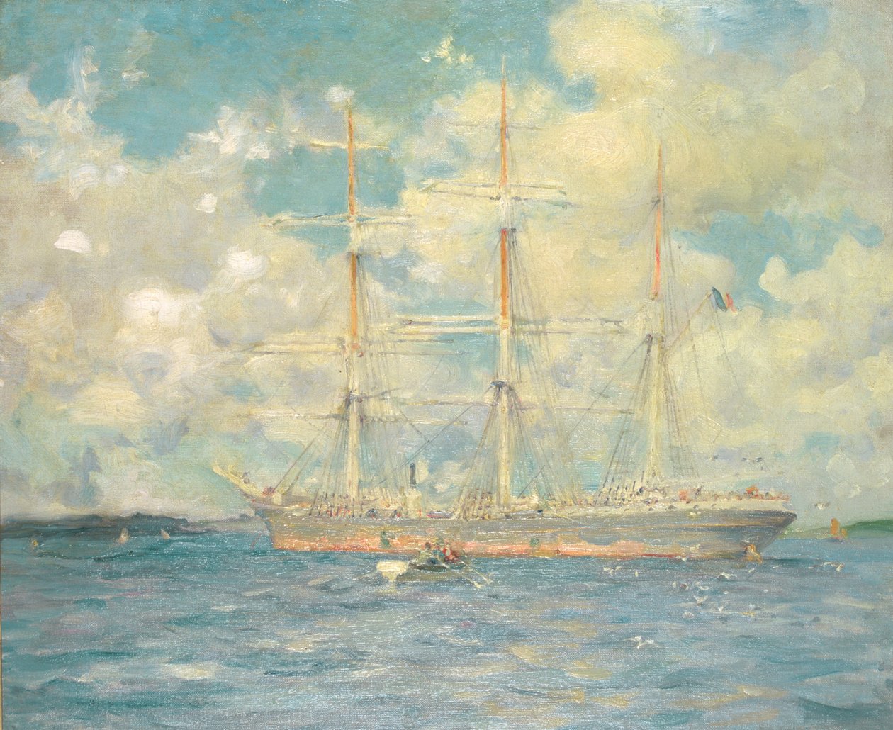 Barque francês na baía de Falmouth, 1902 de Henry Scott Tuke